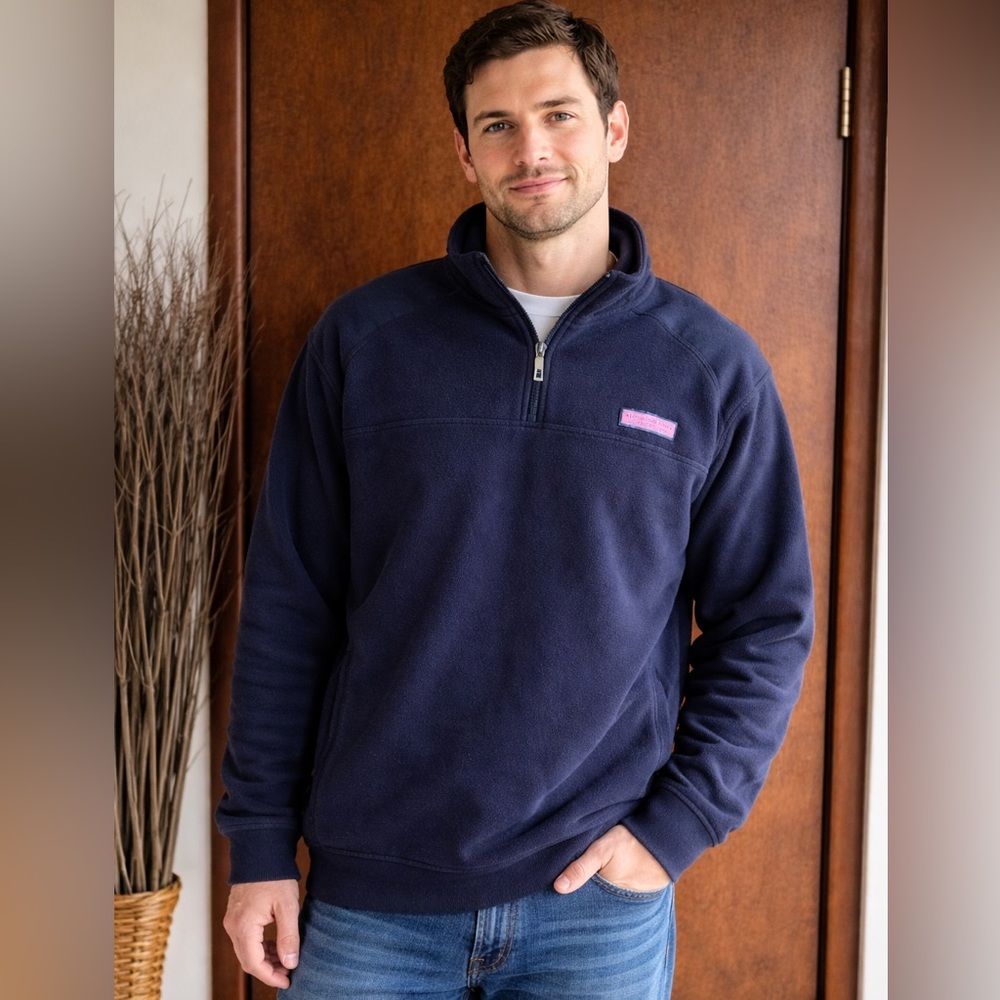 Vineyard Vines Men’s Navy Blue 1/4 Zip Pullover | M